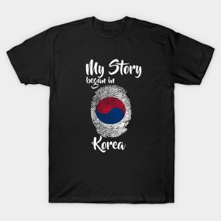 Korea Flag Fingerprint My Story DNA Korean T-Shirt